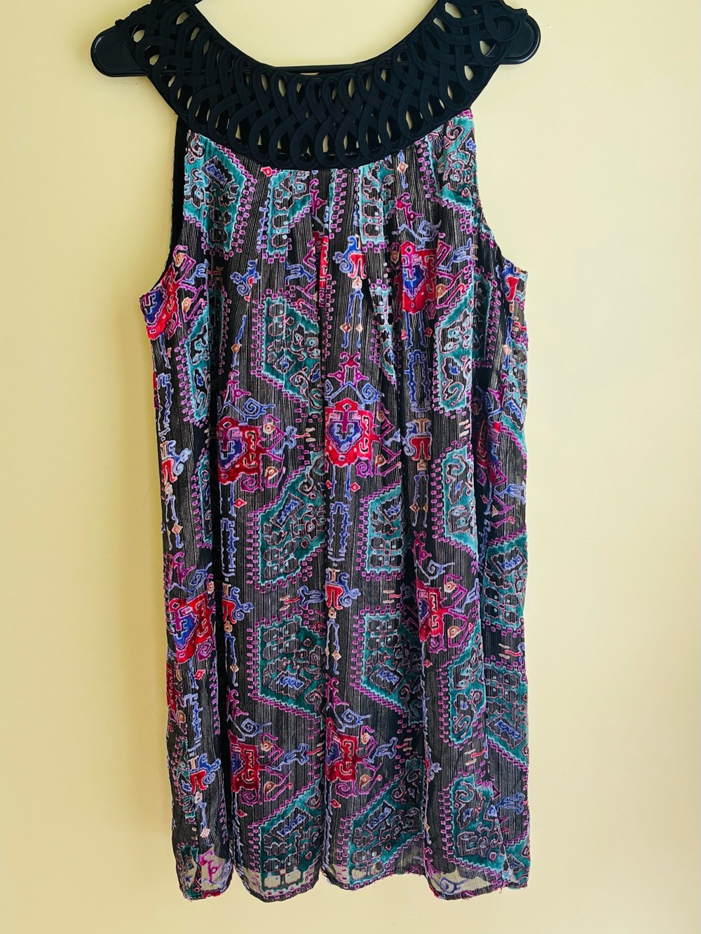Moulinette Soeurs Black Multicolor Cutout-Neck Sundress